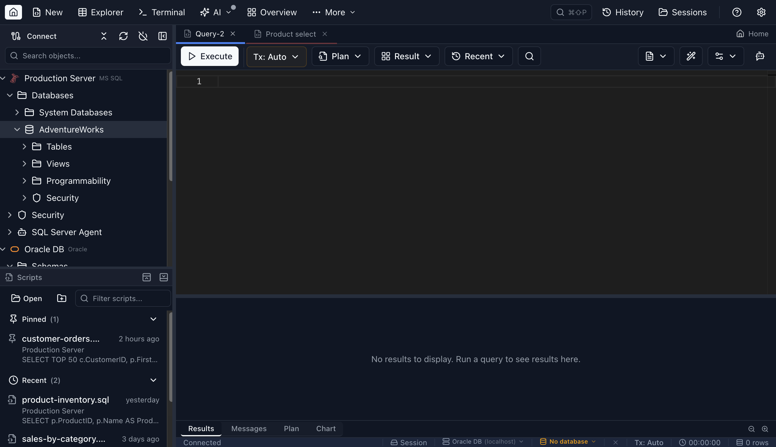 Connection Colors - Jam SQL Studio (dark mode)