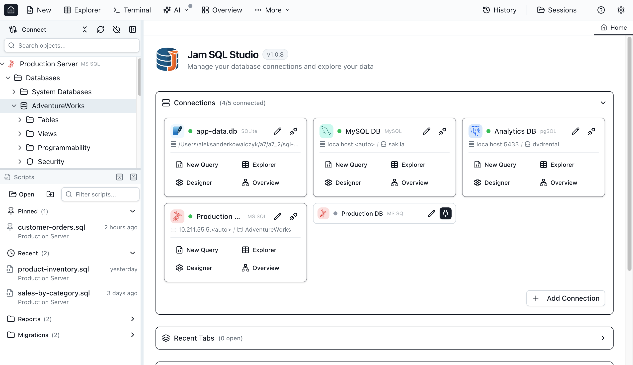 Home - Jam SQL Studio