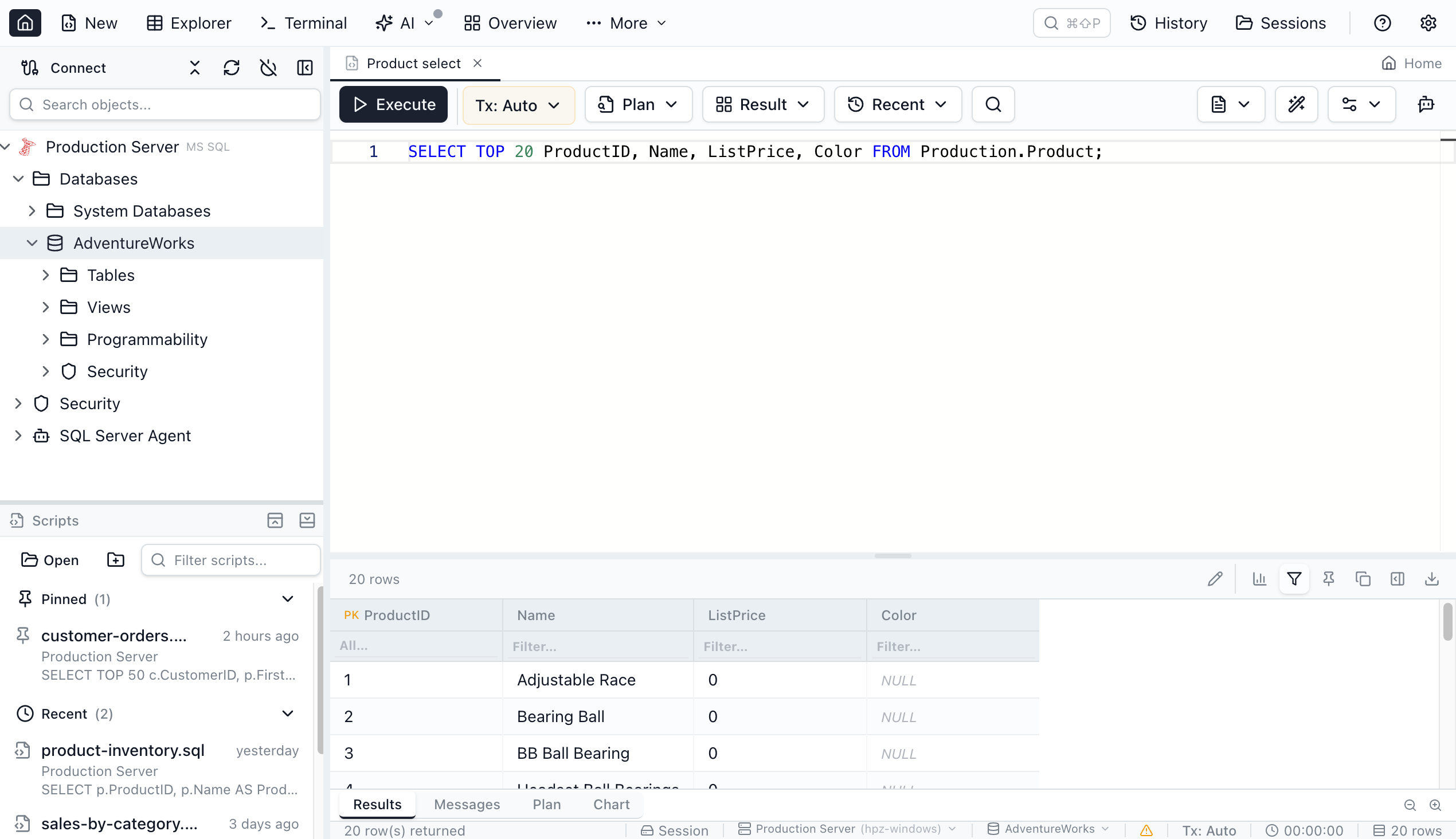 Result Filtering - Jam SQL Studio